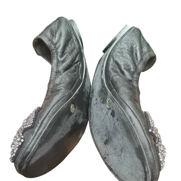 Tory Burch Eddie Black Jeweled-Bow Ballet Flats - Size 8 1/2 - Picture 15 of 16